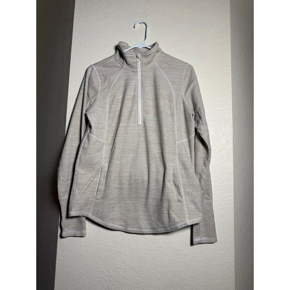 St Johns Bay Jacket Womens Medium Beige quarter Zip size M